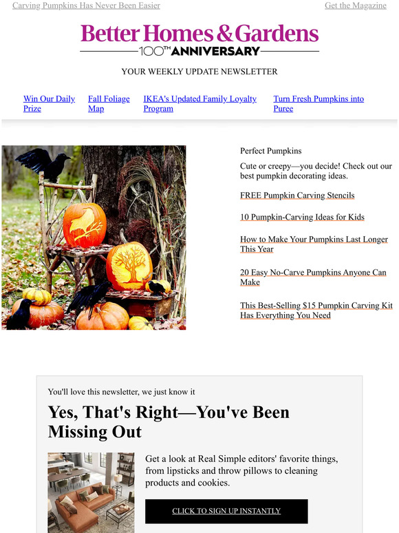 Better Homes And Gardens FREE Pumpkin Carving Stencils For Your Best