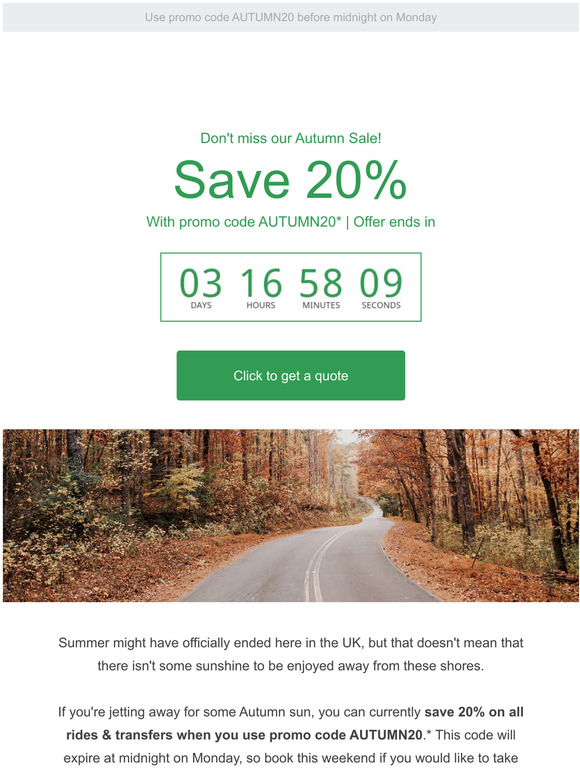 Don't miss our 20% Autumn Sale 🍂