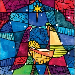 Stained Glass Advent A5 Calendar Card
