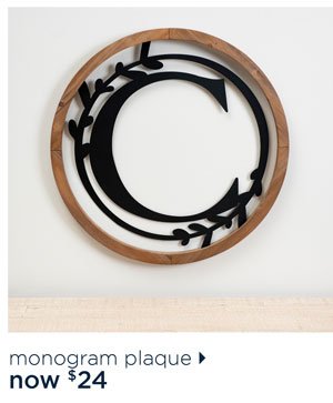 Wood and Metal Laurel Monogram