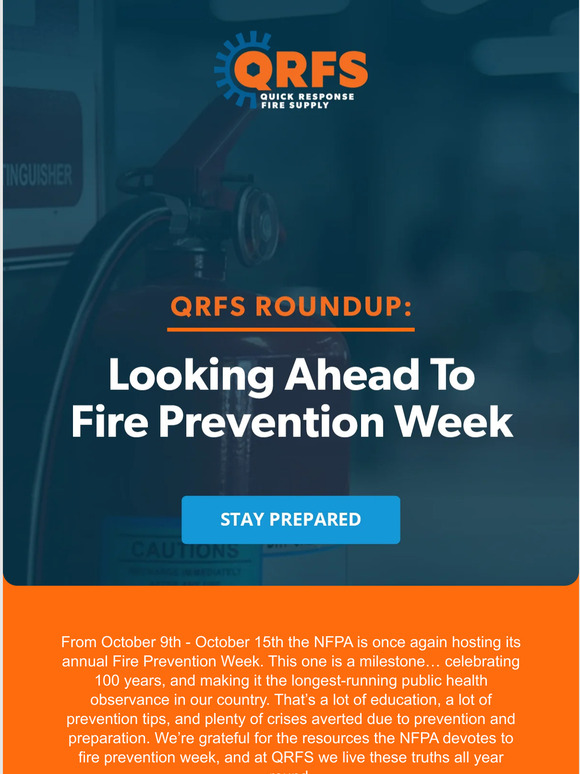 Quick Response Fire Supply The Importance Of Fire Prevention Week Milled 4043