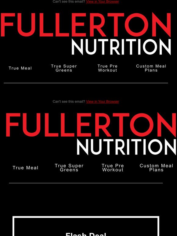 30% off Flash deal Fullerton Nutrition