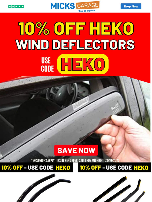 ⛈️ Extra 10 OFF Heko Deflectors Milled