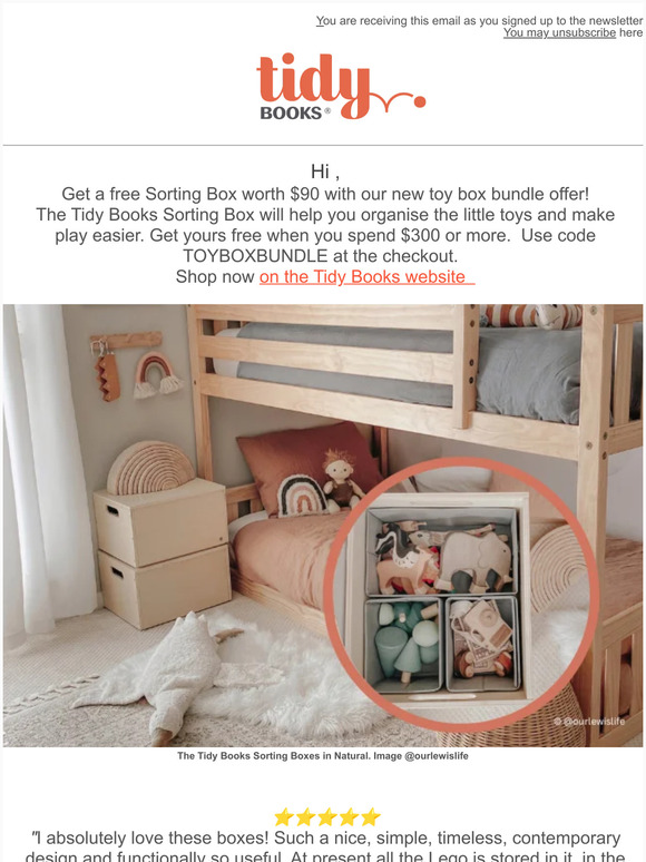 , get a stylish Toy Box for free!