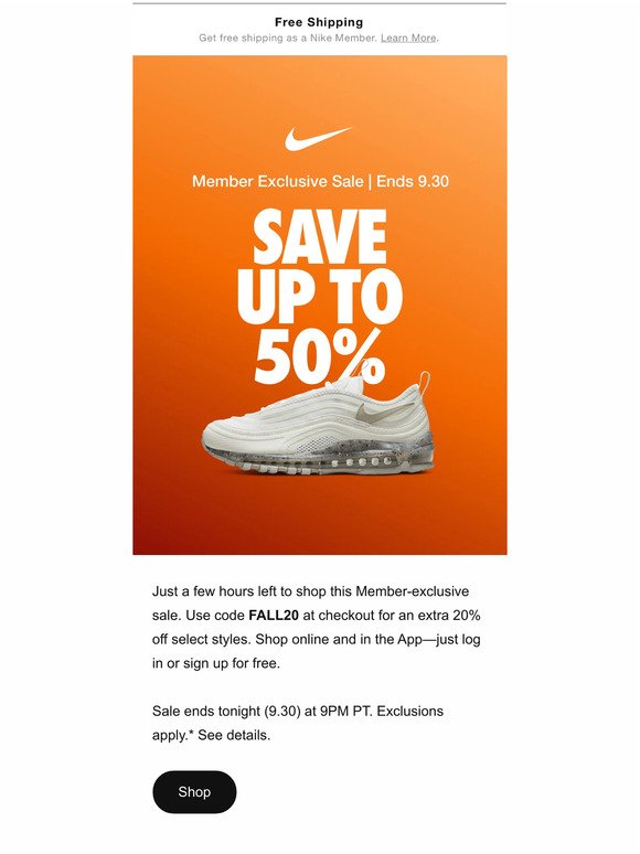 Nike: Up to 50% off ends tonight ⏱ | Milled