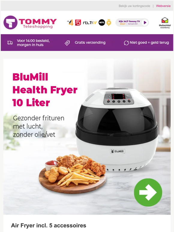 Bestel BluMill Health Fryer met extra korting