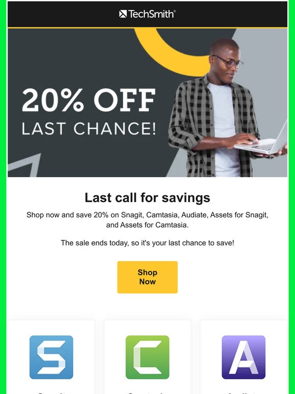 Last Chance for 20% Off!