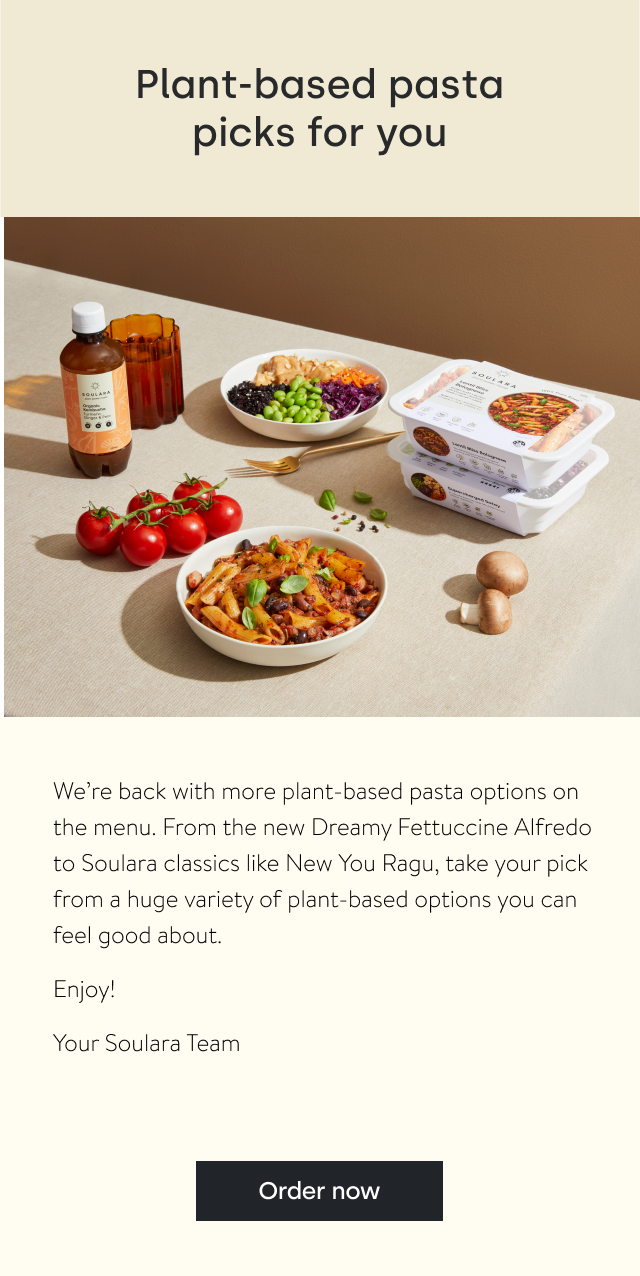 Order now: plant-based pasta picks for you