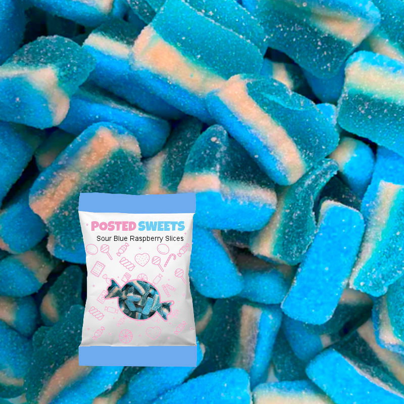 Image of Sour Blue Raspberry Slices 100g