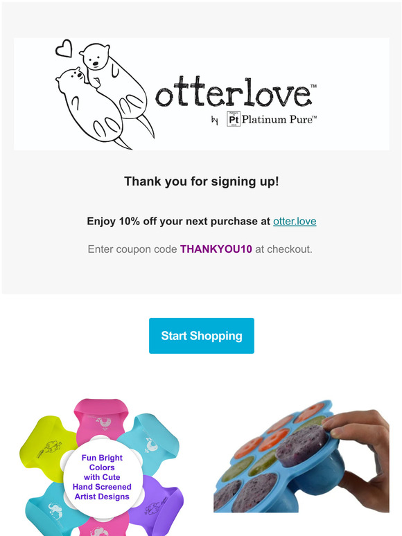 Here's your 10% off code for signing up