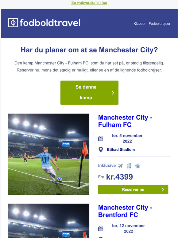 Nu stadig tilgængelig: Manchester City - Fulham FC