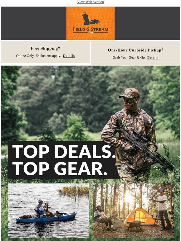 Up to 30% off select hunting, fishing & more outdoor gear is YOURS