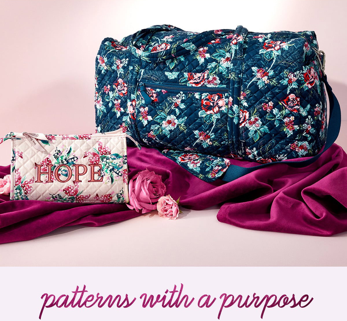 Shop Rose Toile and Happiness Returns Pink — 20% of the purchase price goes to the Vera Bradley Foundation for Breast Cancer.**