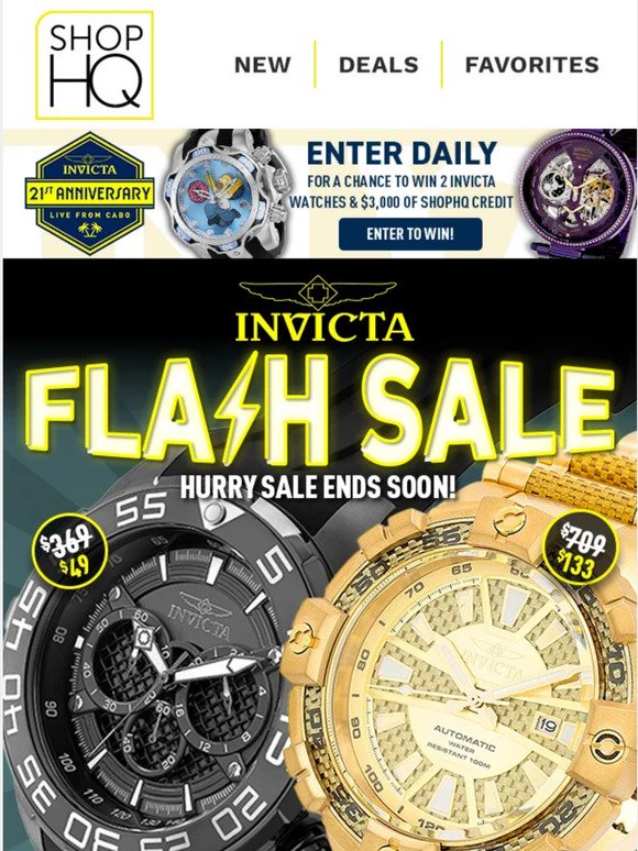 INVICTA FLASH SALE! Up to 90% Off Iconic Dials