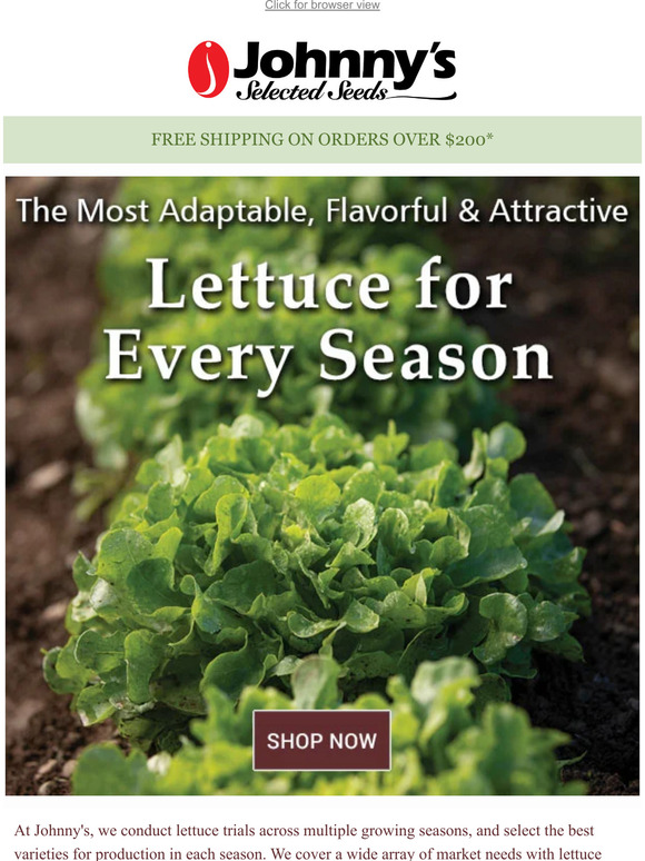 johnny's selected seeds Grow Across the Seasons with Lettuce Milled