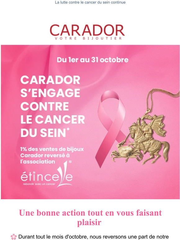 Votre bijoutier Carador s’engage contre le cancer du sein