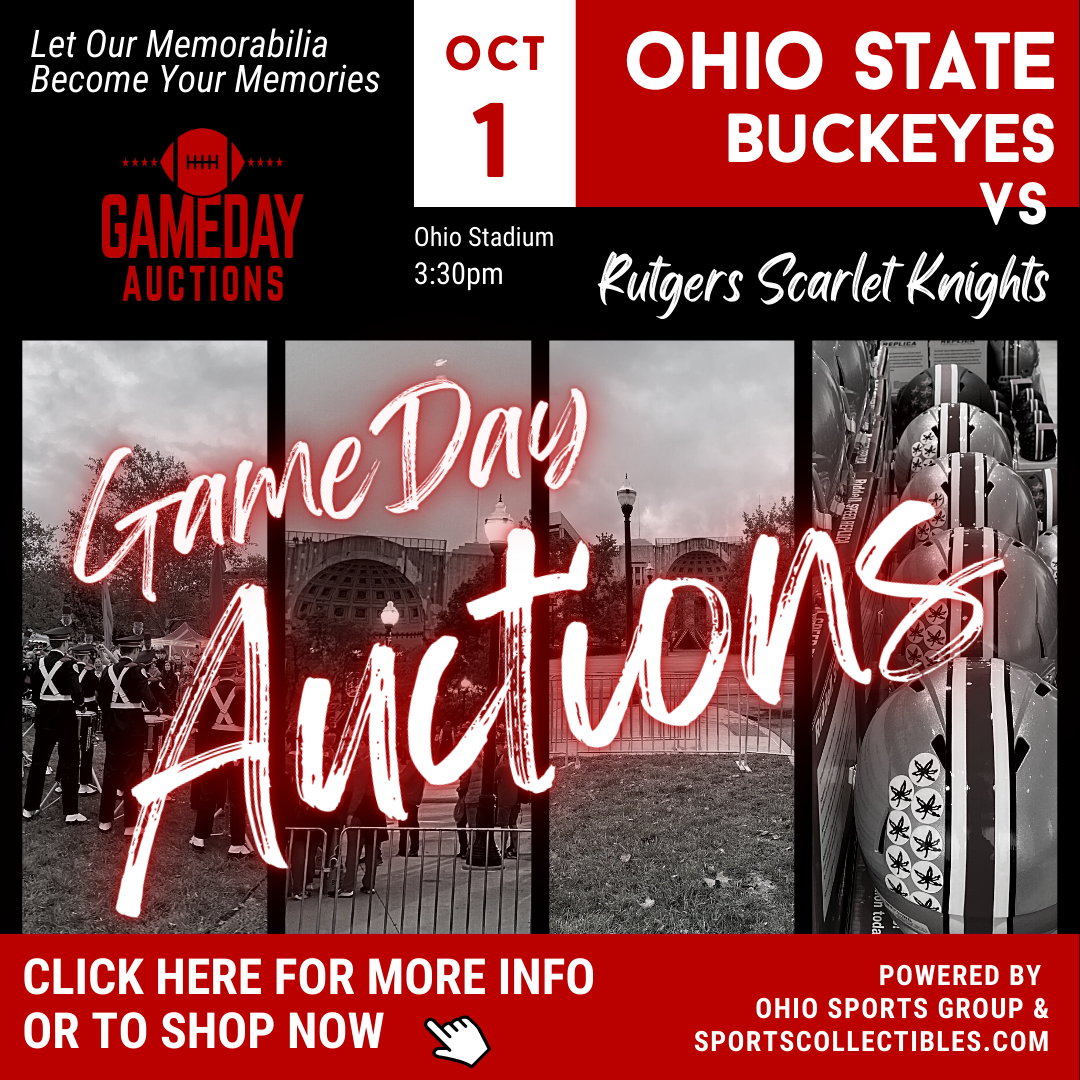 Find our GameDay Auctions this Saturday at Ohio Stadium as the Buckeyes take on the Rockets or shop Buckeyes Memorabilia Deals now at SportsCollectibles.com