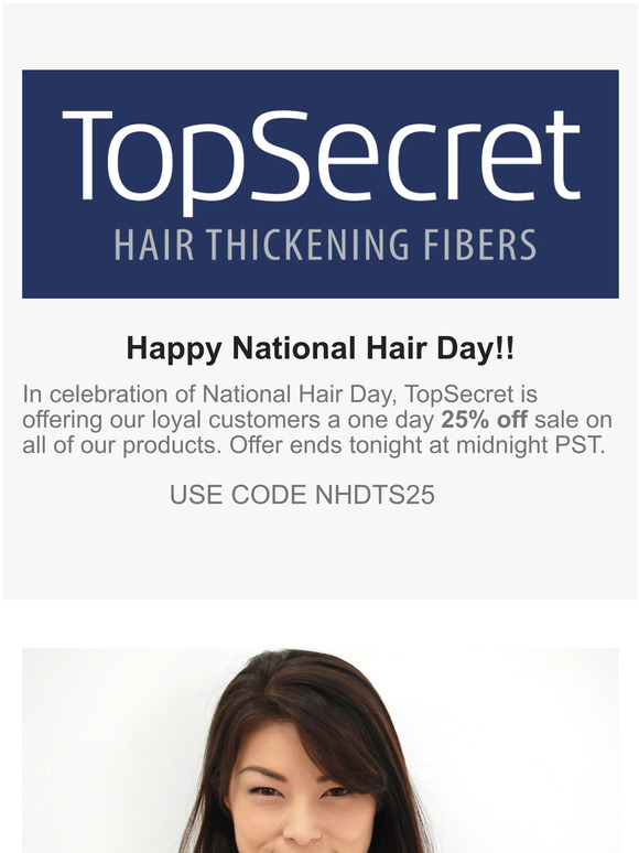 Top Secret Hair Thickening Fibers - National Hair Day!