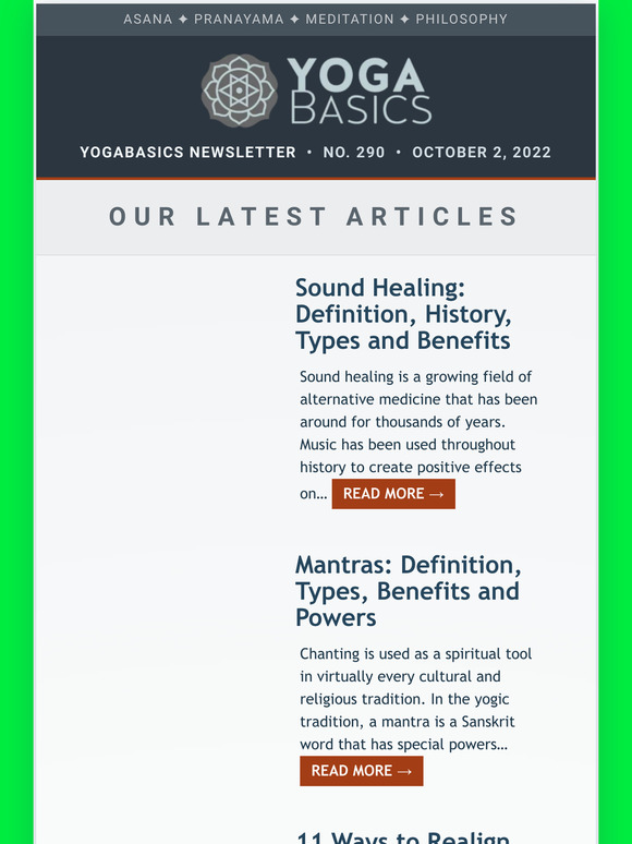 Yoga Basics News #290 • October 2, 2022