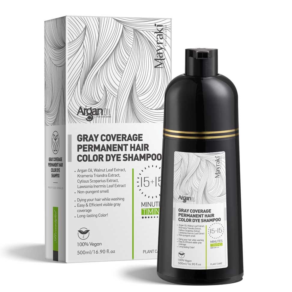 Image of Gray Coverage Permanent Hair Color Dye Shampoo (500 ml/16.90 fl.oz)