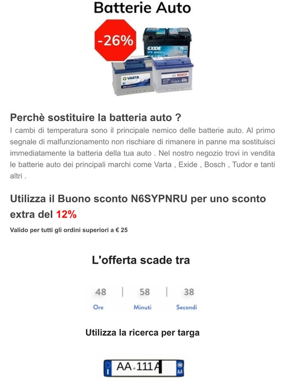 Batteria difettosa , scopri la nostre offerte per te ‼