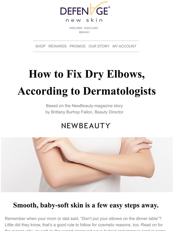 DefenAge® Skincare How to Fix Dry Elbows, According to Dermatologists