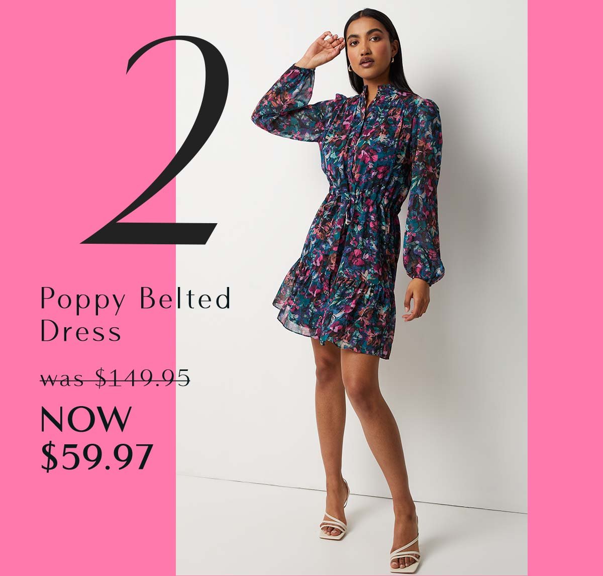 2.Poppy Belted Dress was $149.95 NOW $71.97