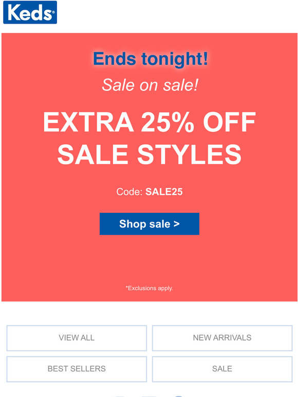 Keds coupon best sale code 25 off