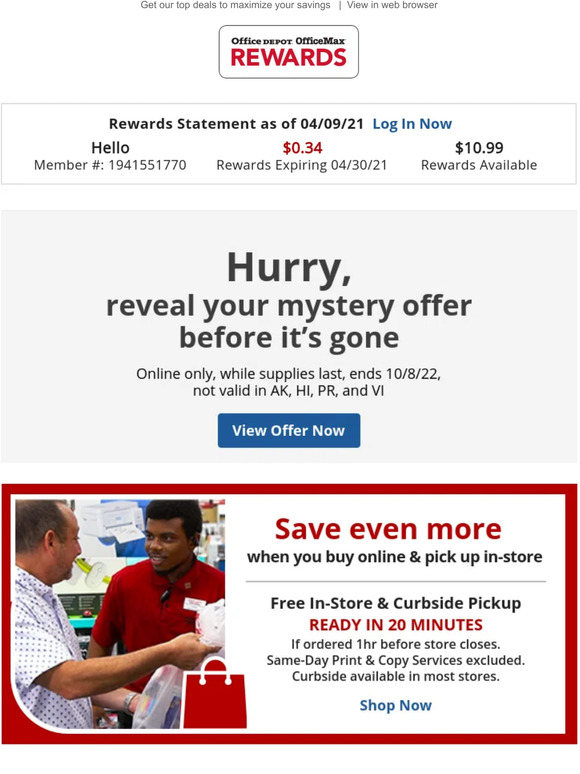 Office Depot® OfficeMax® Shhh...Reveal Secret Offer 👀 + More Coupons