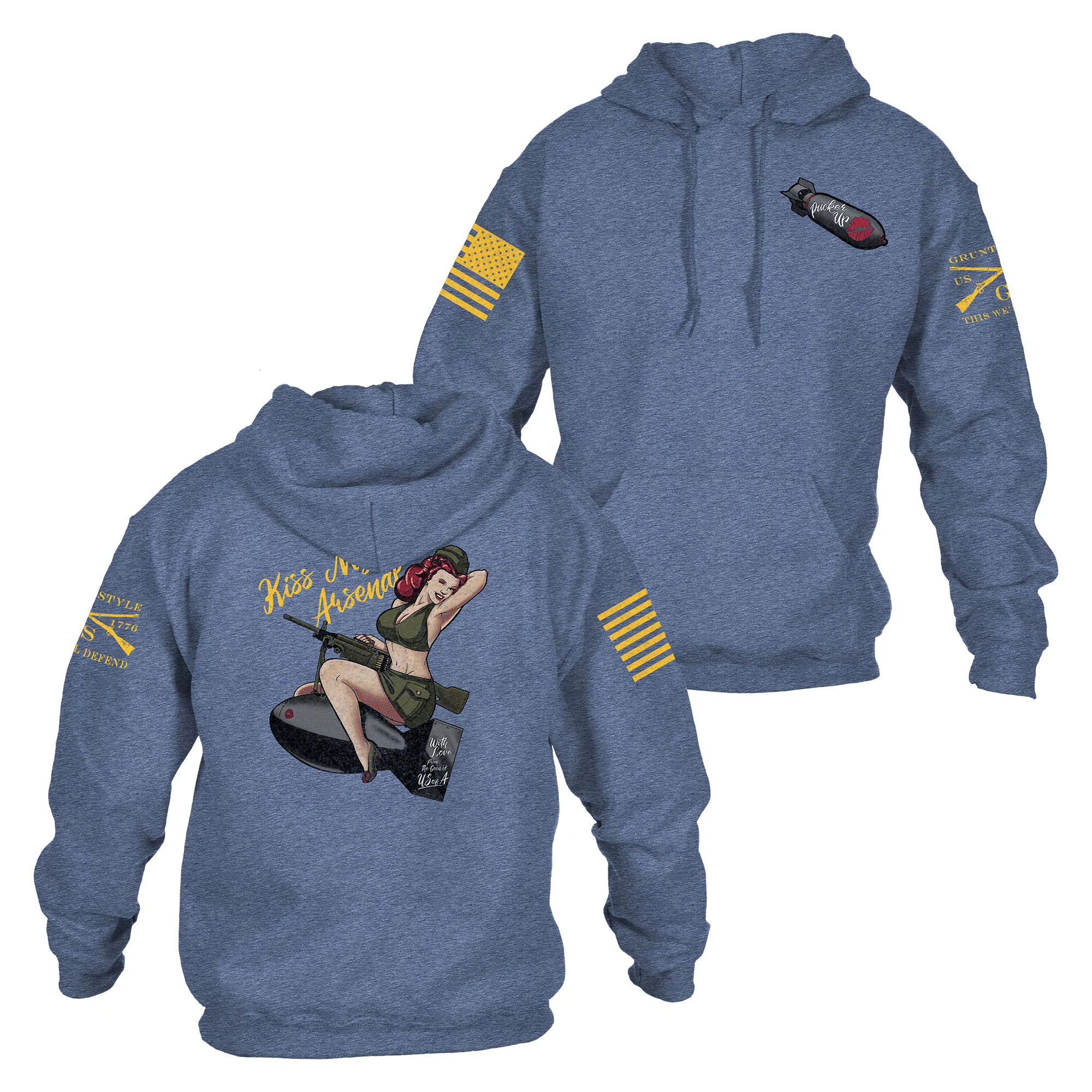 Patriotic Hoodie - Zero F's Given – Grunt Style, LLC