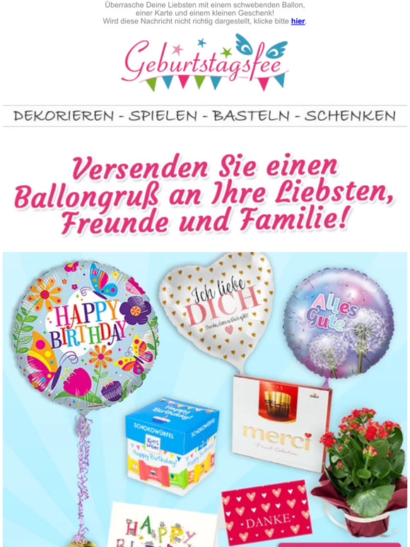Versende einen Ballongruß an deine Liebsten!