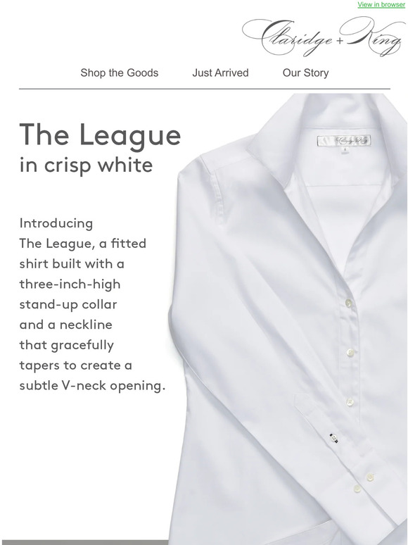 claridge and king white shirt