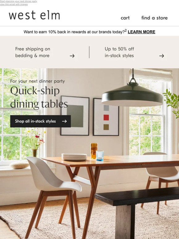 west elm Instock & quickship dining tables you’ll love Milled