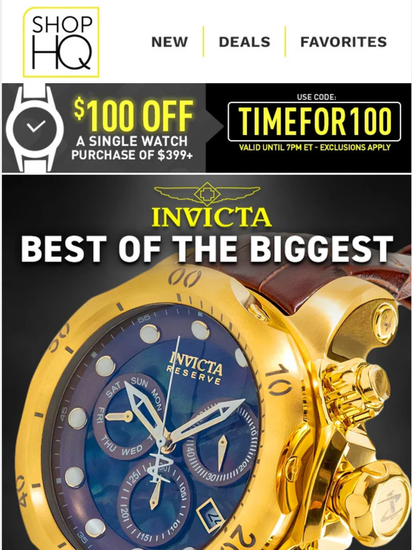 🚨 COUPON! $100 Off Watch Orders $399+