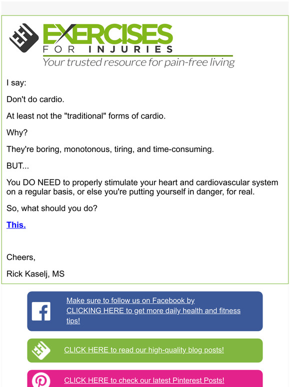 exercisesforinjuries should you do cardio? Milled