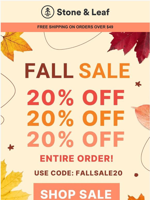 🍁 FALL SALE! TAKE 20% OFF ENTIRE ORDER! 🍂