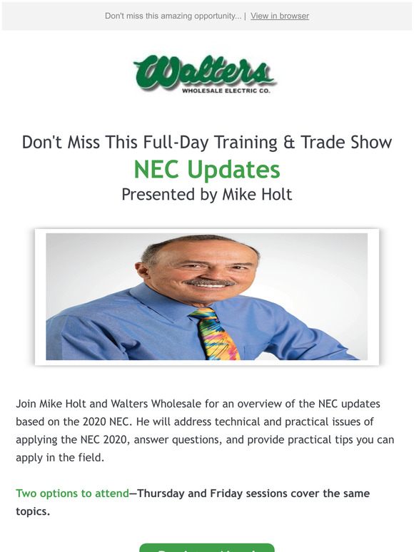 Get your chance to meet Mike Holt!