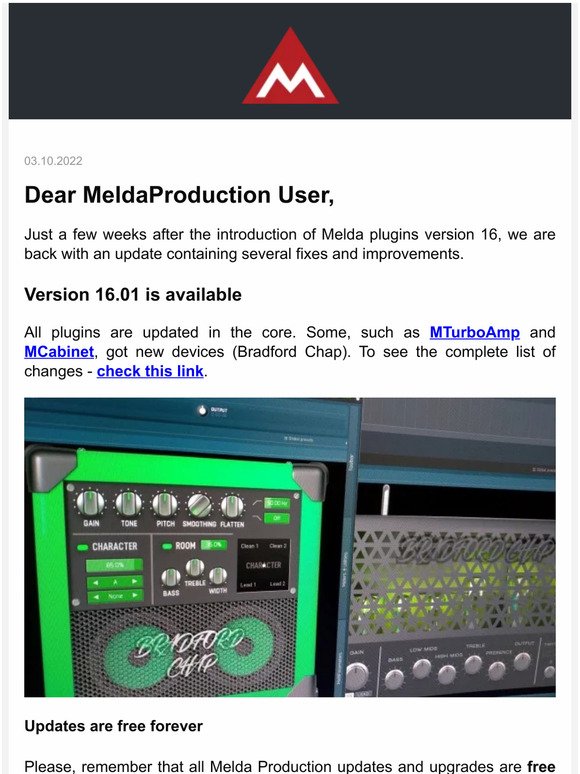 Version 16.01 of all Melda plugins available - Get your FREE update now