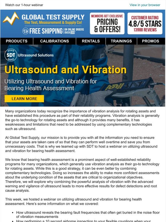 Webinar - Ultrasound & Vibration with SDT  !