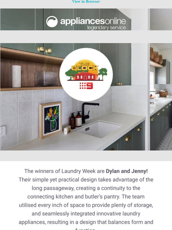 Appliances Online: The winners of The Block Laundry Week are Dylan and ...