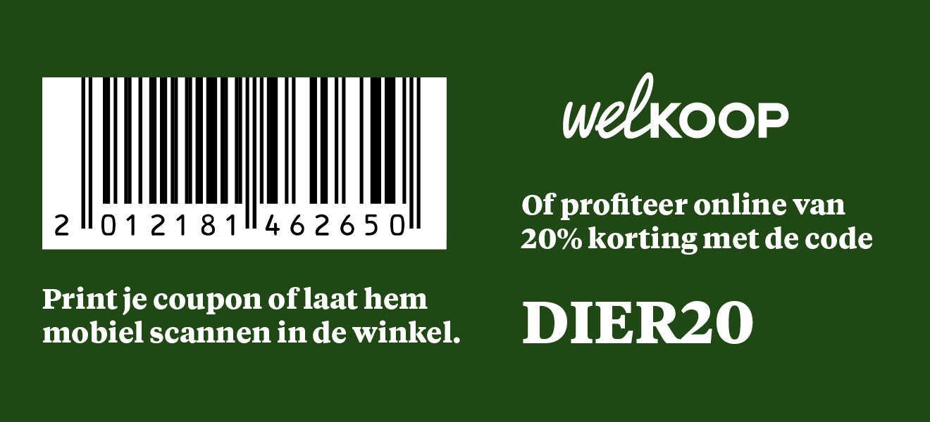 20% korting op een diervoedingsproduct naar keuze.*