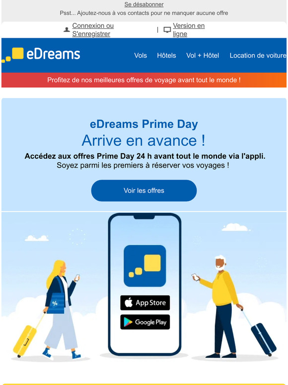 eDreams France 📲 Prime Day commence plus tôt sur l
