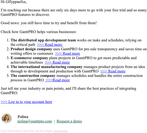 Your GanttPRO account misses you. Test it today, only six days left!