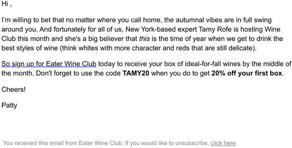 October's Wine Club host believes this is the best time of year for wine