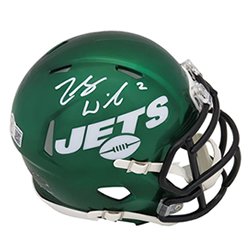 Zach Wilson Autographed Signed New York Jets Green Riddell Speed Mini Helmet - Beckett Authentic
