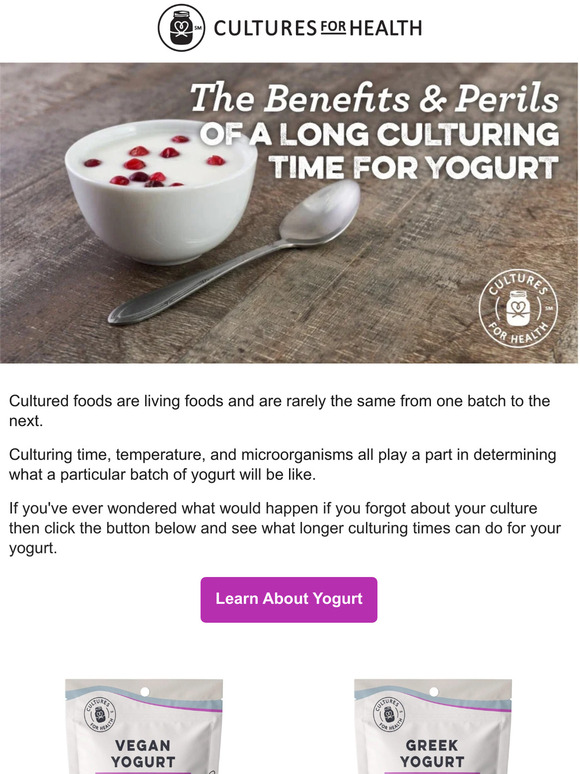 Cultures for Health Yogurt Culturing Times actually Matter? Milled