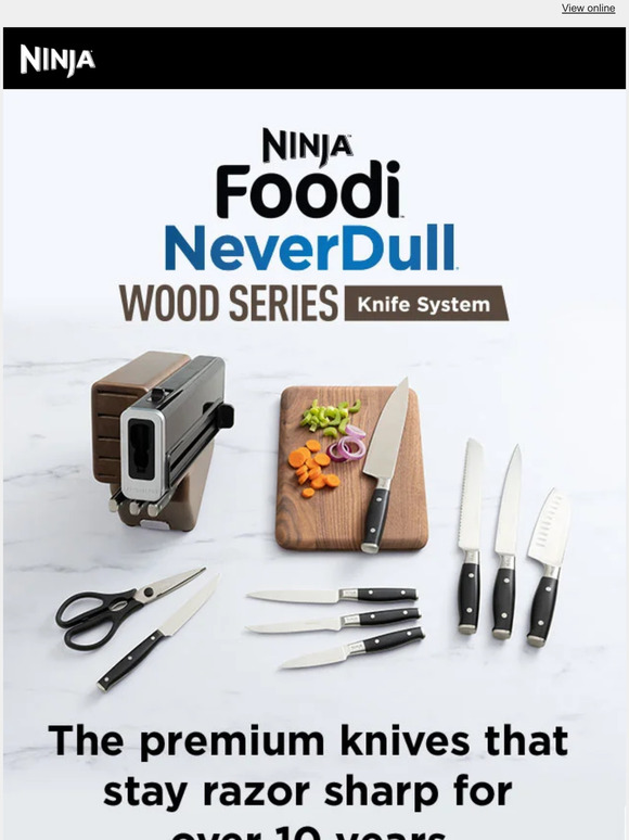 Ninjakitchen NEW Ninja Foodi NeverDull Knives—now in a premium wood