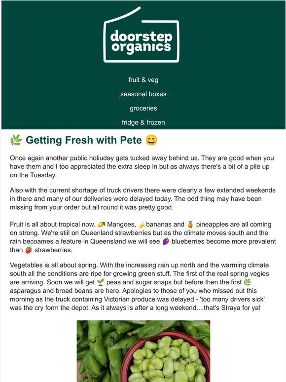 Doorstep Organics Pete's Produce 🍌 Whats your favourite summer fruit