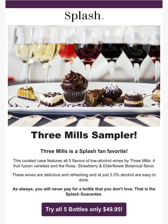 Splash Wines Try All 5 Fruit Fusion and Botanical Wines from Three