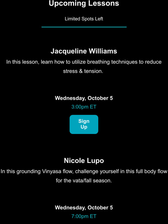 Check Out This Week's Group Lessons